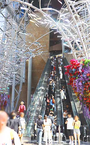 Langham Place 2 long escalators