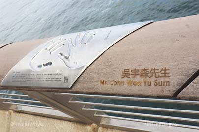 Metal handprints of several HK directors