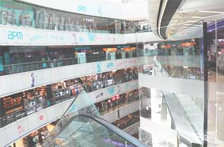 An eight-story super shopping mall